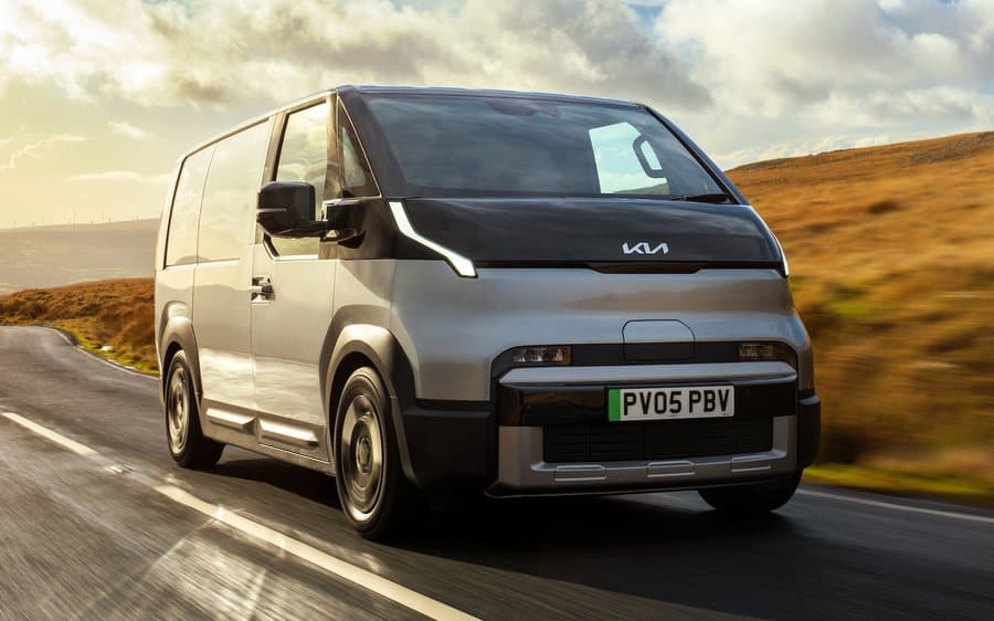 An electric cargo van on a London road